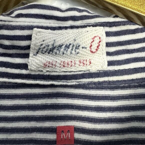 Johnnie-O Polo Shirt Mens Medium Blue Stripes Short Sleeve Preppy Coastal Golf - Picture 6 of 8